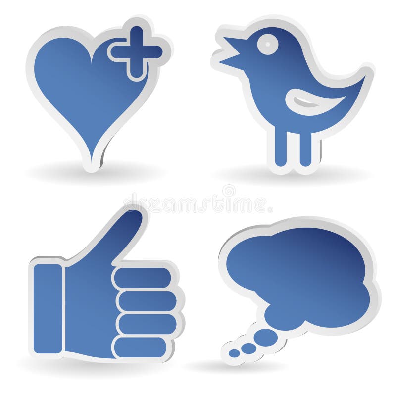 Autoadesivo sociale stabilito di media illustrazione di stock Autoadesivo sociale stabilito di media illustrazione di stock
