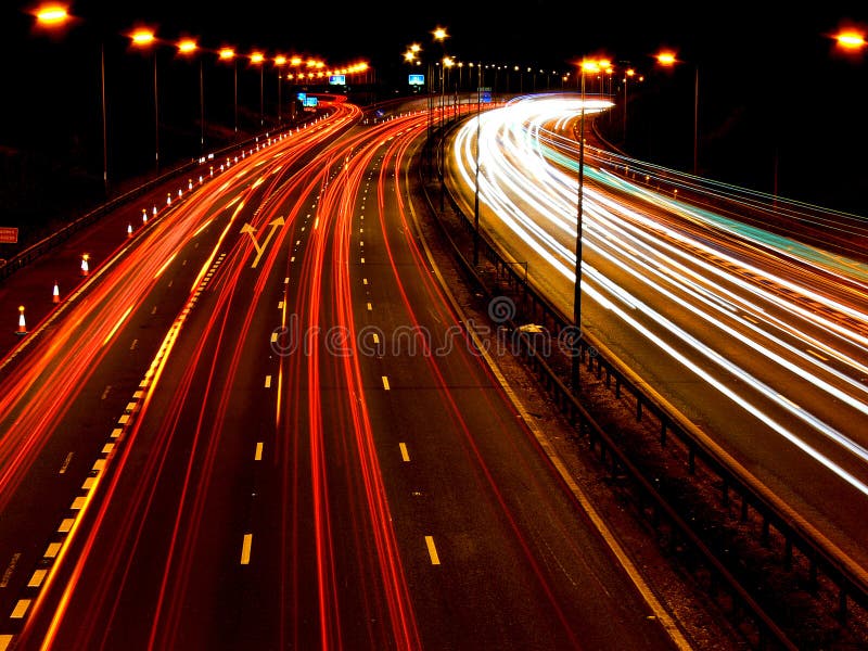 Autobahn M6 nachts