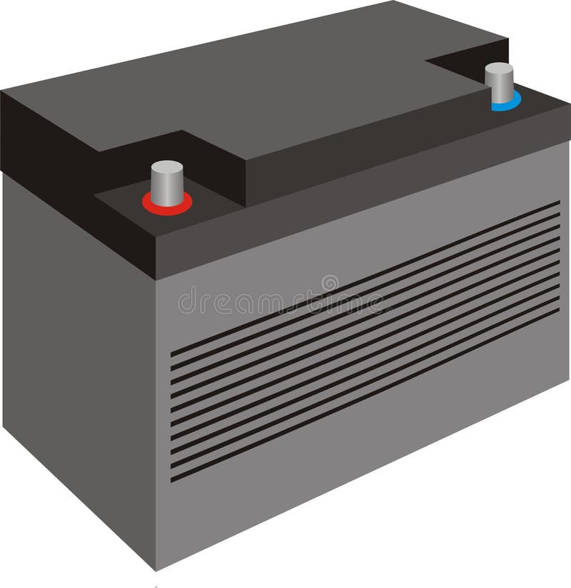 Eine Schwarze Autobatterie stock abbildung. Illustration von automobil -  175405720