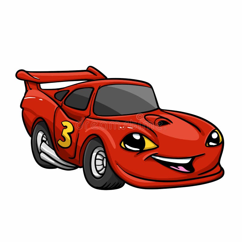 Autobeeldverhaal voor jonge geitjes - rood autobeeldverhaal - gelukkige auto vector illustratie Autobeeldverhaal voor jonge geitjes - rood autobeeldverhaal - gelukkige auto vector illustratie