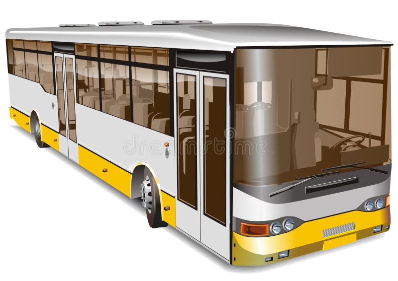 Vector illustration city bus `Volzhanin` isolated on white with clipping path (+ clipping path on glass) Include AI v.10 format. Vector illustration city bus `Volzhanin` isolated on white with clipping path (+ clipping path on glass) Include AI v.10 format.