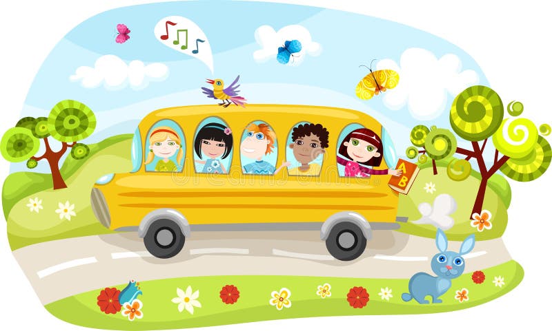 Autobús escolar stock de ilustración Autobús escolar stock de ilustración