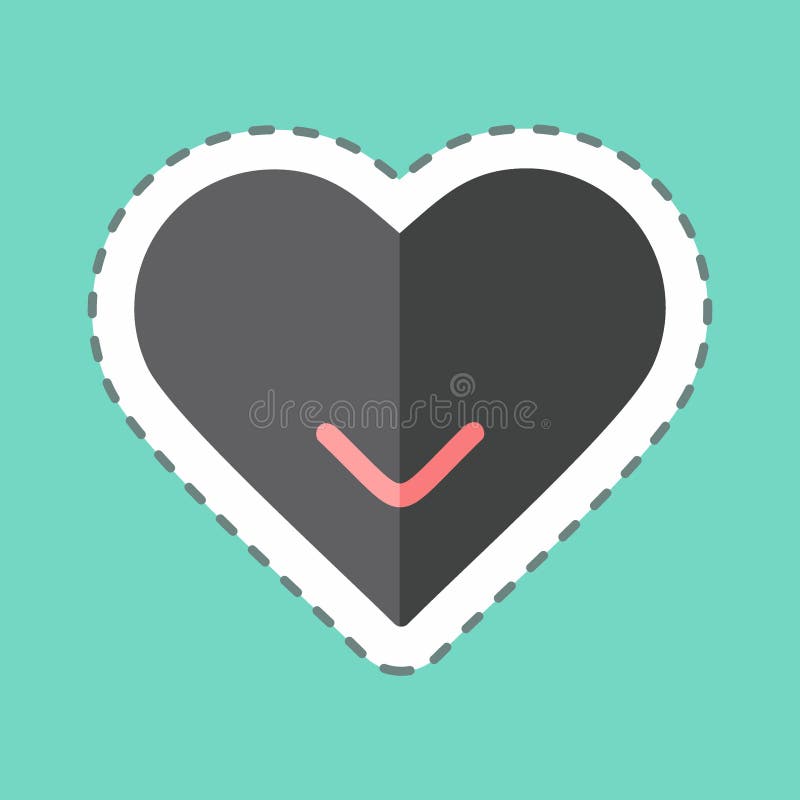 Coeur Autocollant. Relatif Au Symbole De Décoration. Conception Simple  Modifiable. Illustration Simple Illustration Stock - Illustration du  graphisme, contour: 276550127