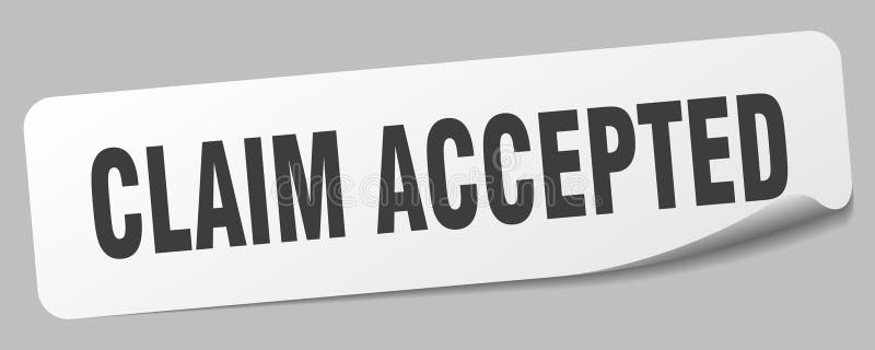 Autocollant accepté. étiquette de revendication acceptée illustration stock