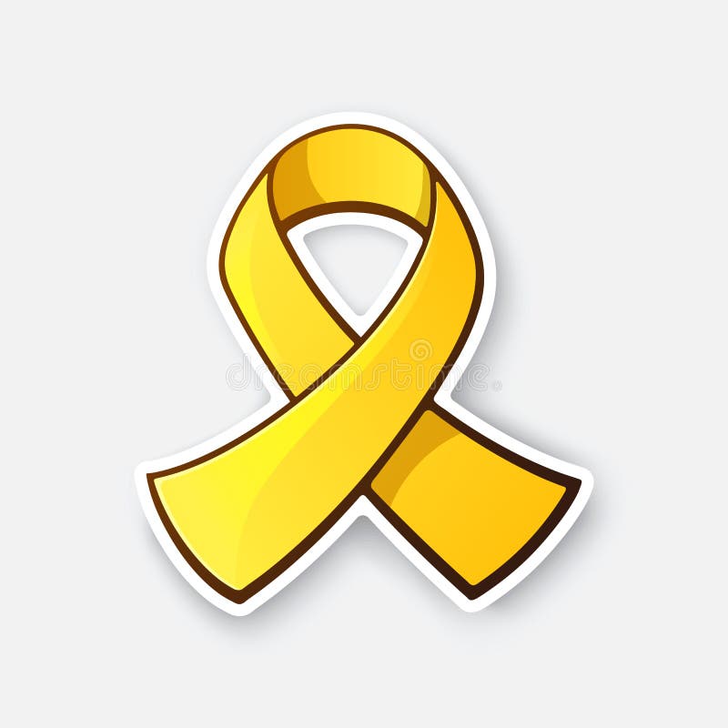 Autocollant de ruban d'or, symbole de Cancer d'enfance
