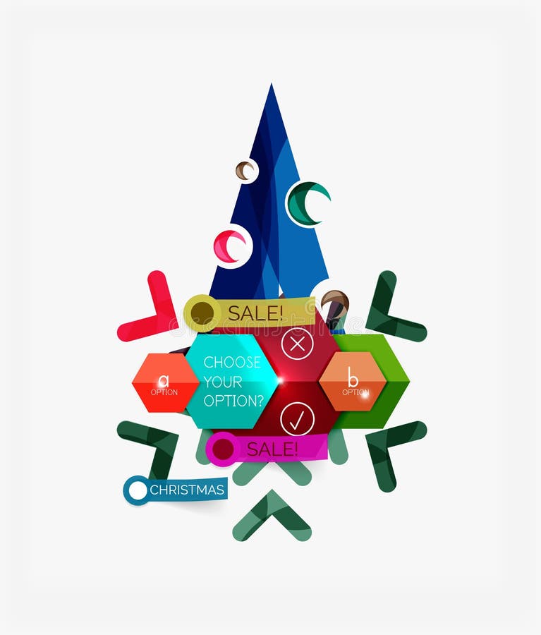 Autocollants de papier modernes de Noël illustration stock Autocollants de papier modernes de Noël illustration stock