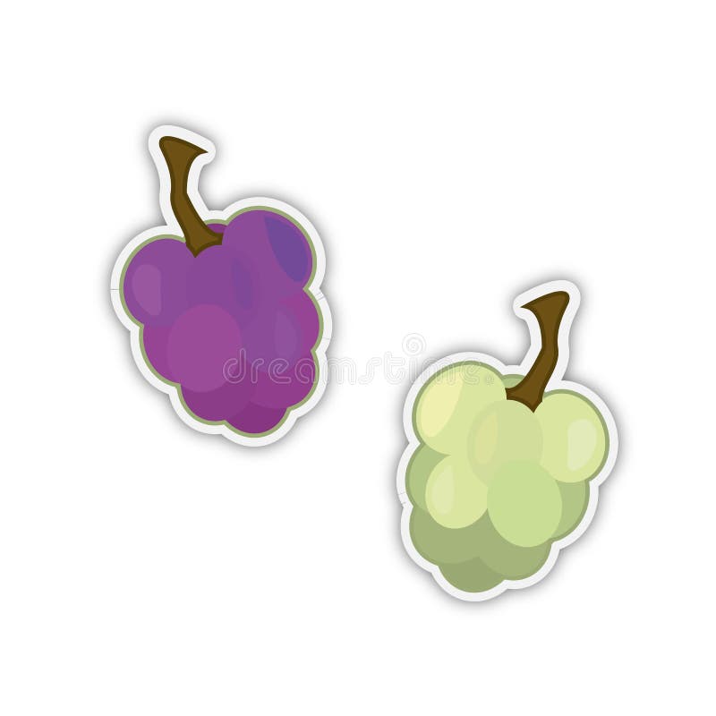 Autocollants des raisins noirs et blancs illustration libre de droits Autocollants des raisins noirs et blancs illustration libre de droits