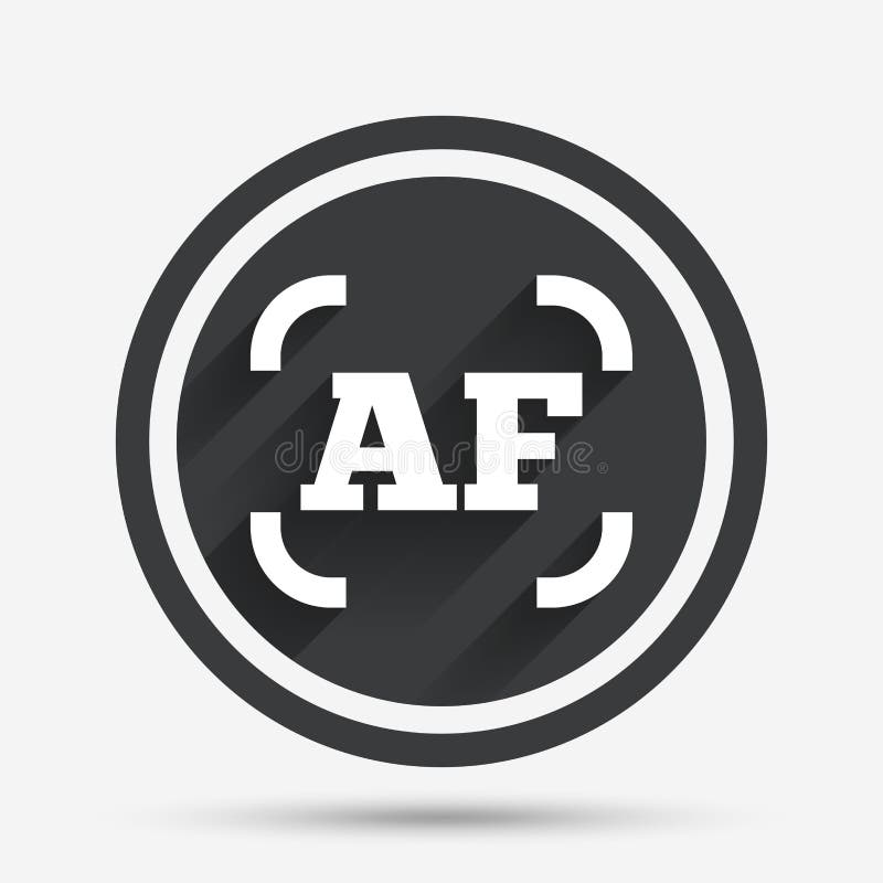 Autofocus photo camera sign icon. AF Settings.