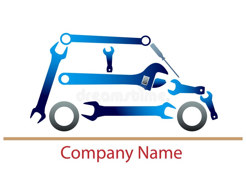 Autogarageembleem stock illustratie Autogarageembleem stock illustratie
