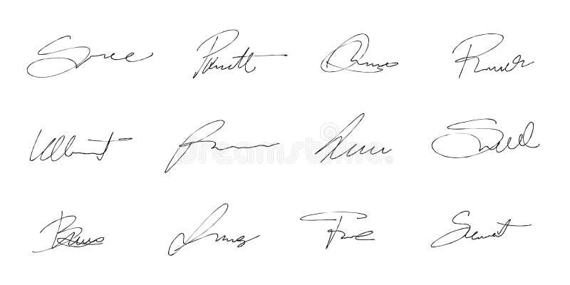 Autographs Set Vector Collection Stock Vector - Illustration of pack ...