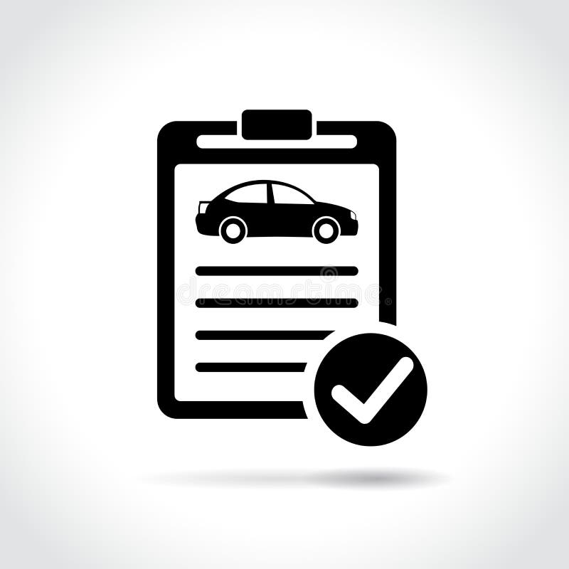 Symbol für Fahrzeuginspektion auf weißem Hintergrund stock abbildung