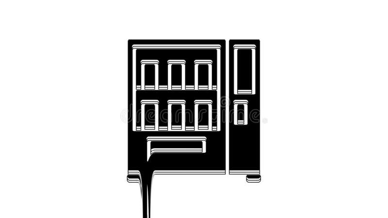 Automat für den Verkauf von Lebensmitteln und Getränken, auf weißem Hintergrund isoliert, 4k Video-Motion-Grafik lizenzfreie abbildung