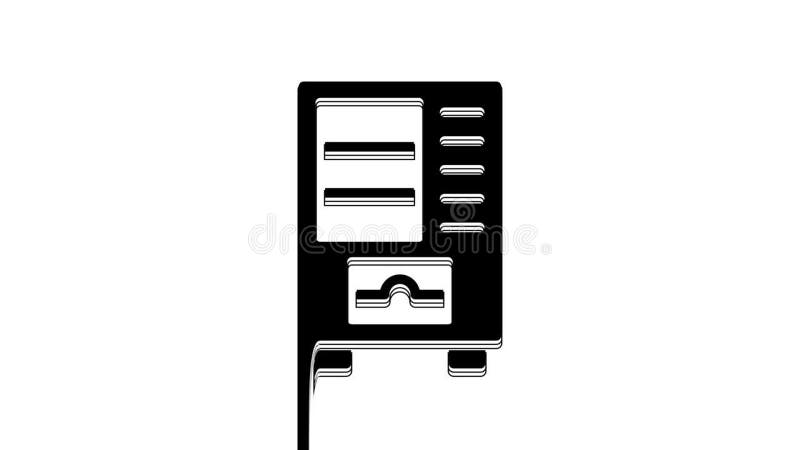 Automat für den Verkauf von Lebensmitteln und Getränken, auf weißem Hintergrund isoliert, 4k Video-Motion-Grafik lizenzfreie abbildung