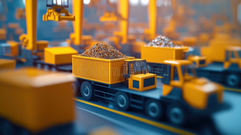 Automated Assembly of Mineral Shipments in Industry stock image
