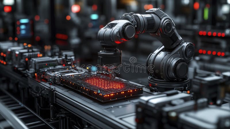 Automated assembly with precision technology royalty free illustration