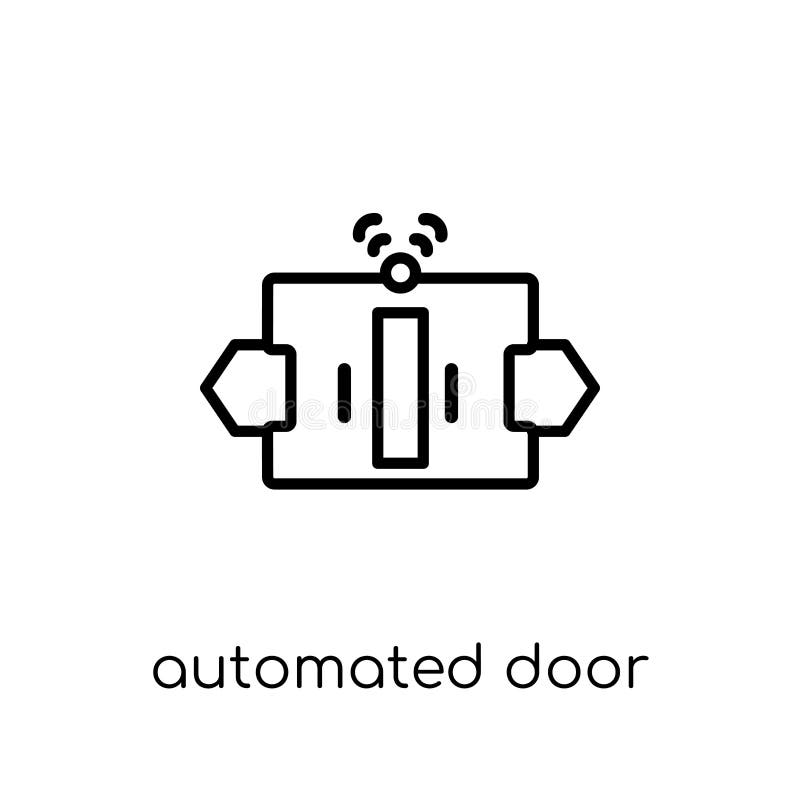 automated door icon. Trendy modern flat linear vector automated stock illustration automated door icon. Trendy modern flat linear vector automated stock illustration