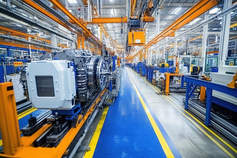 Automated Manufacturing Facility Production Line royalty free illustration