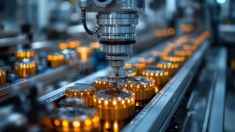 Streamlining Production with Automated Manufacturing royalty free illustration