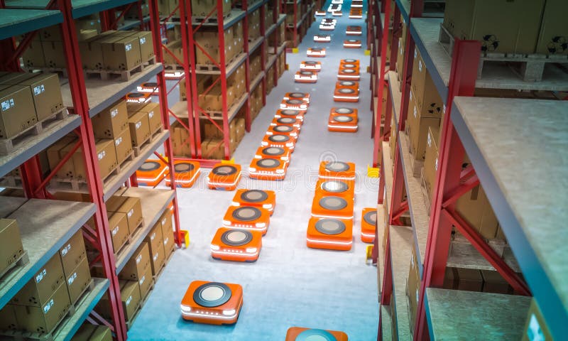 Automated modern warehouse royalty free illustration