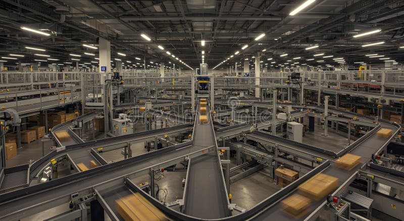 Automated Warehouse Conveyor System royalty free stock photography