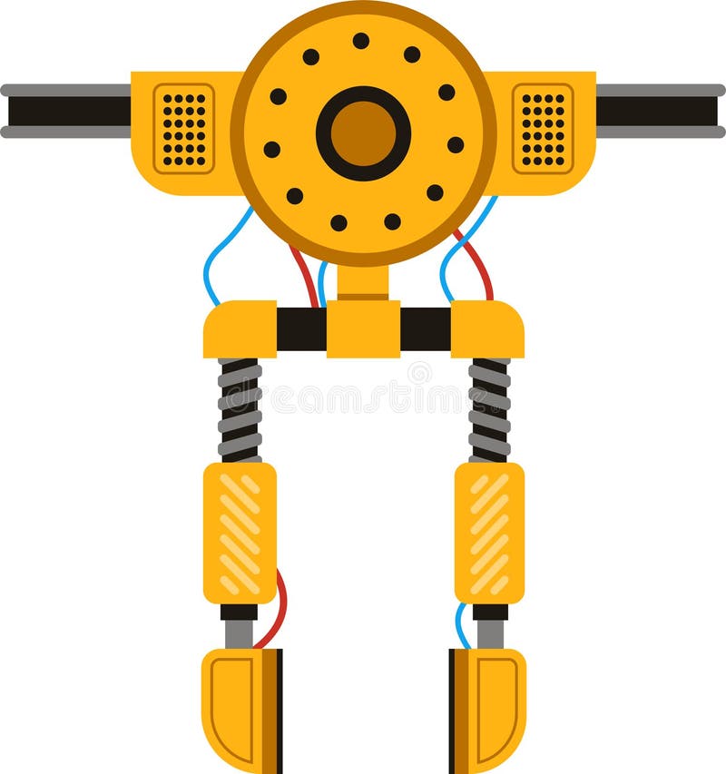 Automated robotic arms gripping components along a production line in a modern factory, showcasing advanced machinery royalty free illustration