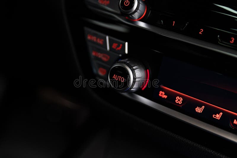 Automatic Air Conditioner Control Panel in Car Stock Image Image of