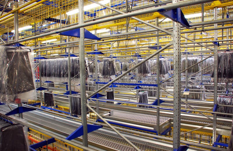 Automatic Clothing Warehouse Stock Image Image of collection, hanging