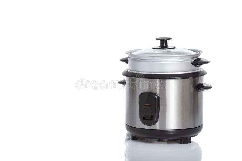 An Automatic Electric Rice Cooker Isolated On White Background stock photo