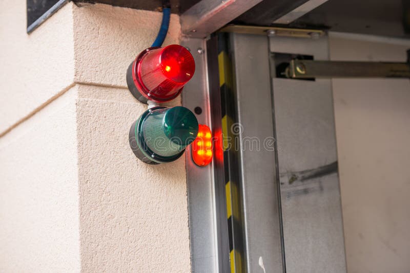 Automatic Garage Doors Opening for a Car Stock Image Image of estate
