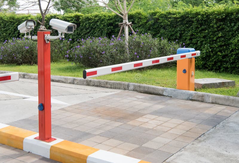 Automatic gate barrier stock image. Image of security - 97019059