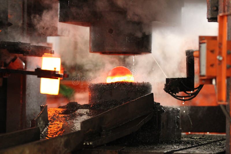 Automatic Hot Stamping Process Stock Image Image of steel, metal