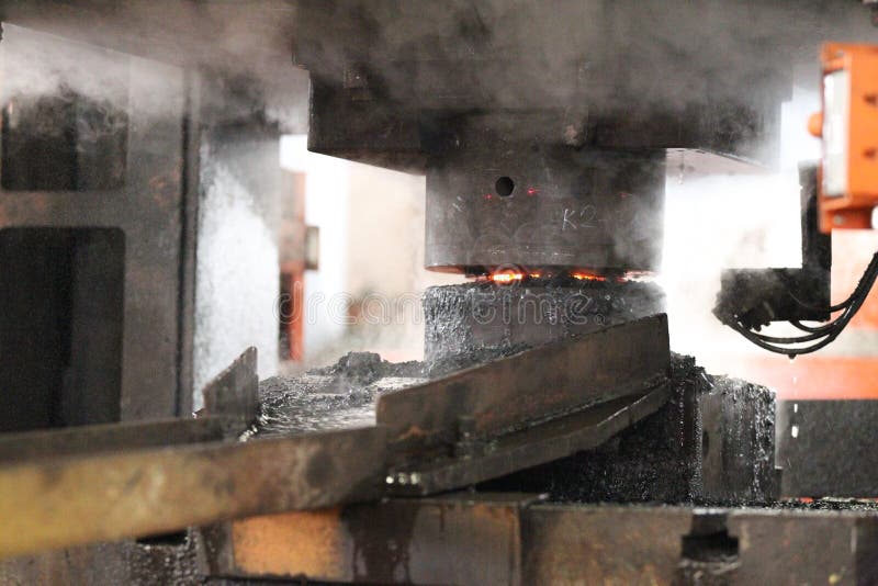 Automatic Hot Stamping Process Stock Image Image of steel, billet