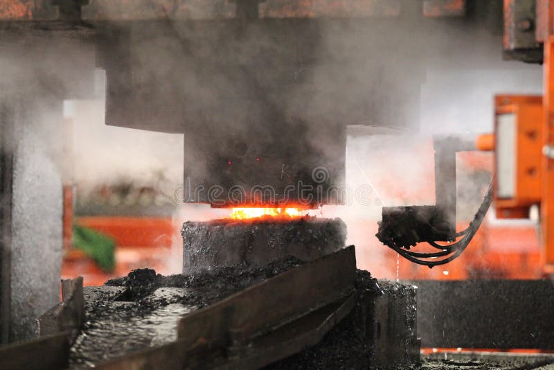 Automatic Hot Stamping Process Stock Image Image of billet