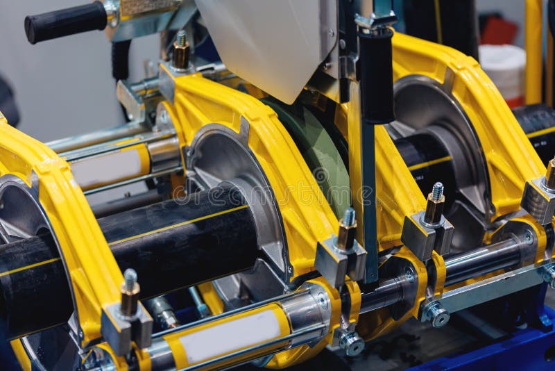 Automatic Hydraulic Pipe Welding for Connecting PE or HDPE Stock Image