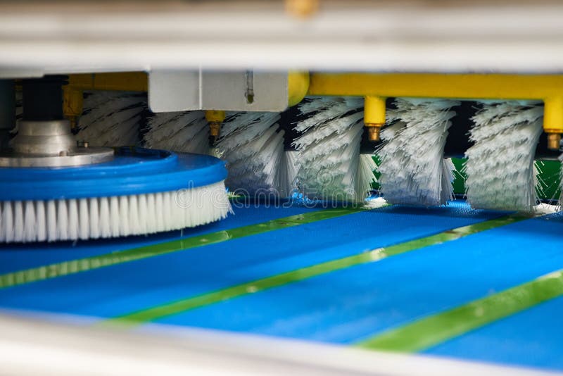 Automatic Industrial Line for Washing and Cleaning Carpets Stock Photo ...