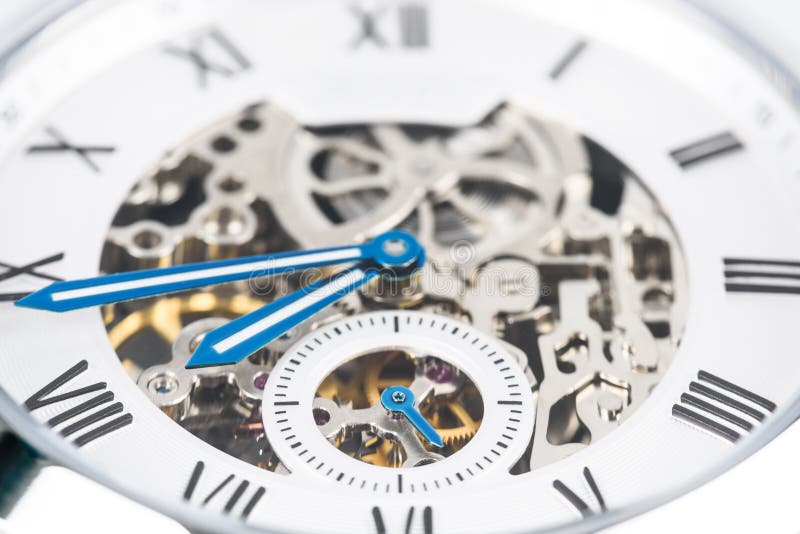 Automatic Men Watch With Visible Mechanism stock image