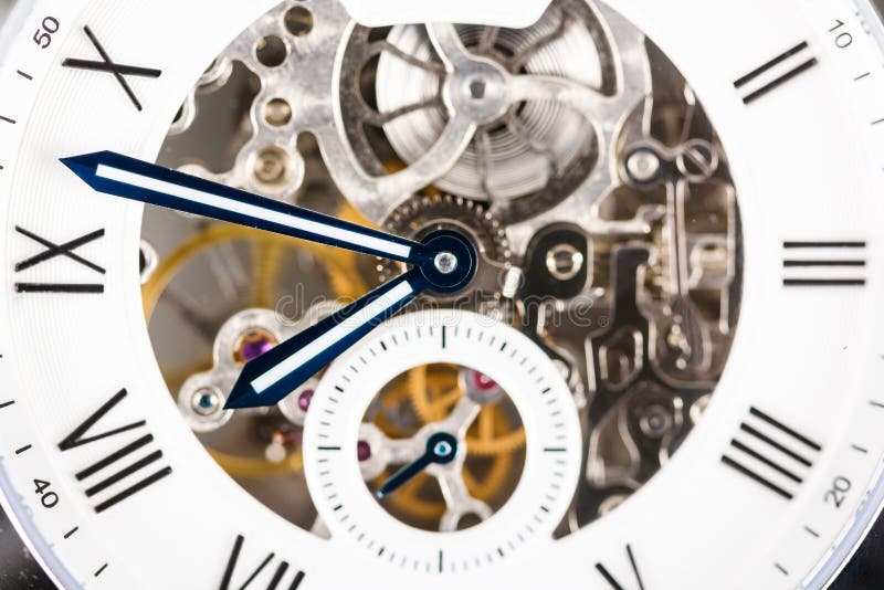 Automatic Men Watch With Visible Mechanism stock photo