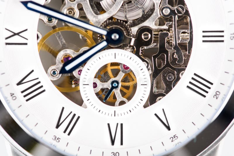 Automatic Men Watch With Visible Mechanism royalty free stock image