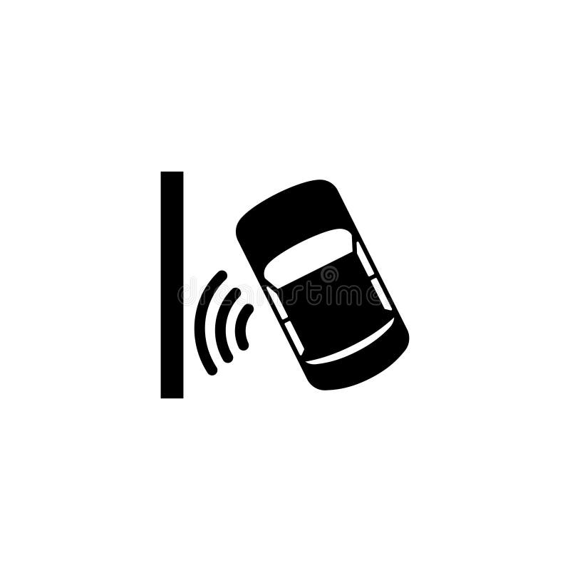 Automatic Parking Assist System Flat Vector Icon Stock Vector Illustration Of Autopilot Flat