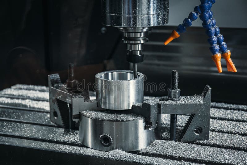 Automatic programmable CNC machine tool for grinding and cutting iron, metal work equipment royalty free stock images