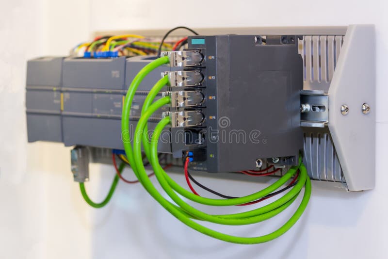 Automatic Programmable Logic Controller PLC high precision equipment for industrial stock photo