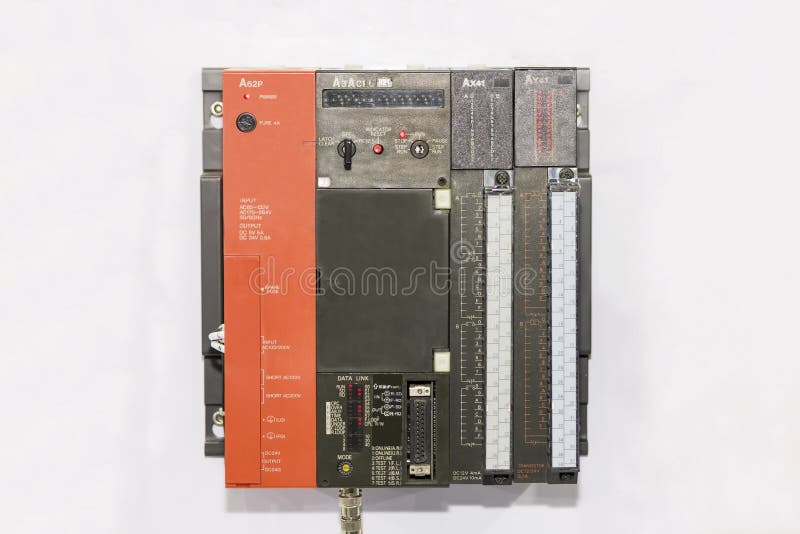 Automatic Programmable Logic Controller PLC high precision equipment for industrial stock photography