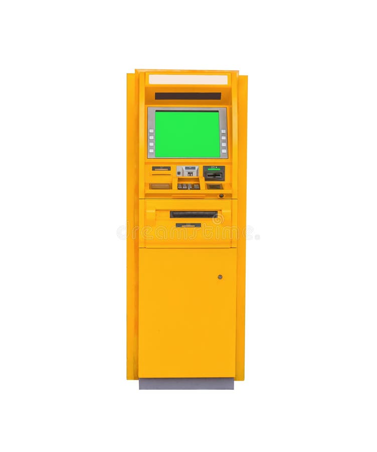 Automatic Teller Machine on isolated white background