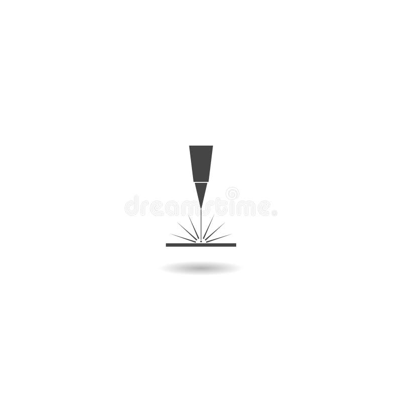 Automatic welding laser icon with shadow royalty free illustration