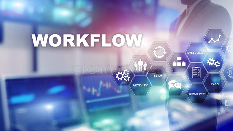 Automation of business workflows. Work process. Reliability and repeatability in technology and financial processes. stock photos