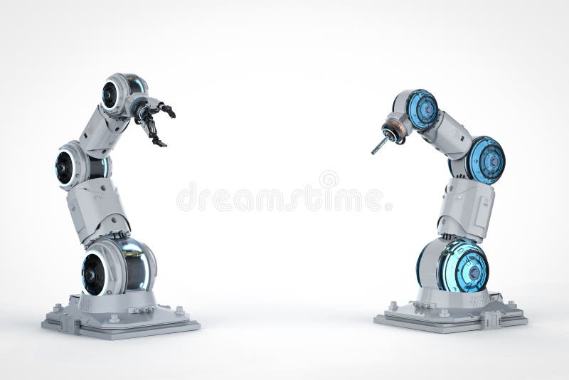 Automation robot arms stock illustration