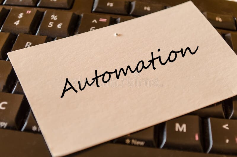 Automation - note on keyboard in the office.