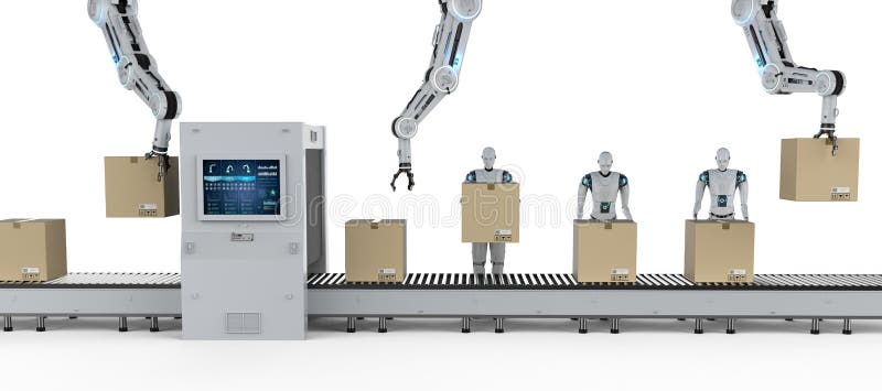 Automationfabriksbegrepp vektor illustrationer Automationfabriksbegrepp vektor illustrationer
