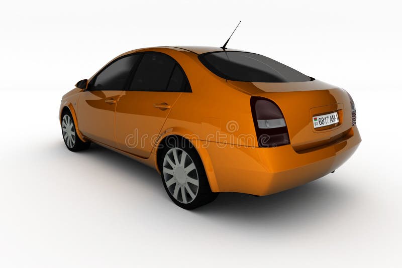 Auto isolated on the white. High resolution 3D image. Auto isolated on the white. High resolution 3D image.