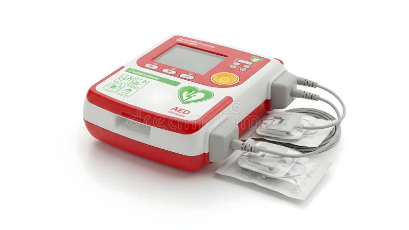 Automatische Externe Defibrillator (AED) op witte achtergrond vector illustratie